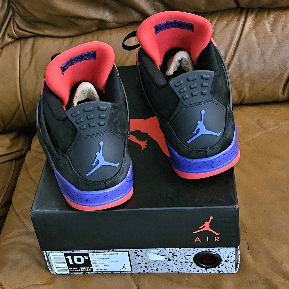 Men's Nike Air Jordan 4 Retro NRG Raptors OVU Drake Size 10.5 (EXCELLENT SHAPE) - Picture 6 of 14